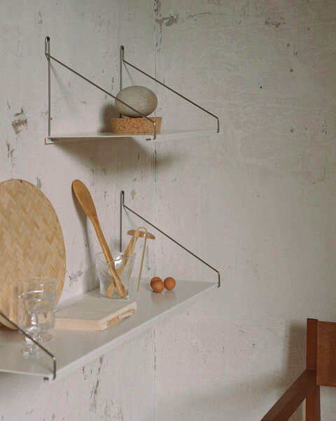 Frama D20 shelf, 40 cm, warm white steel | Finnish Design Shop - White Metal Shelves Interior Design Ideas