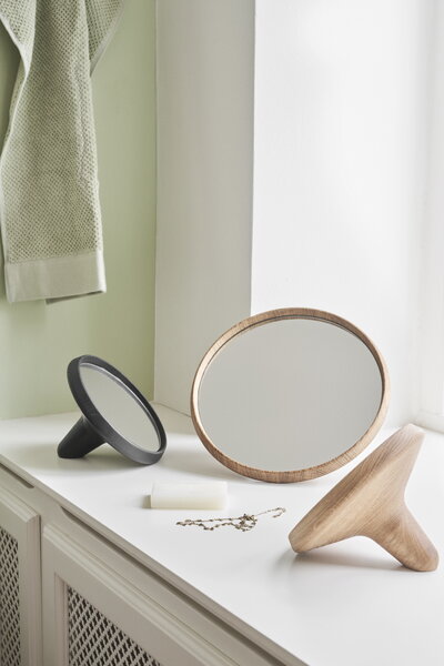 Table mirrors, Satellite hand mirror, small, black, Black