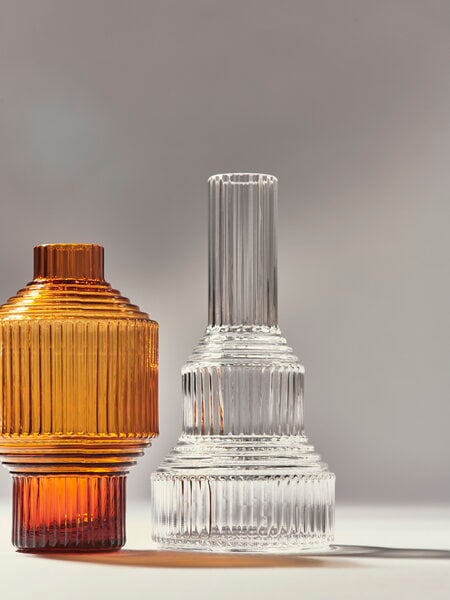 Vasen, Pavilion Vase, 134 mm, dunkles Bernsteingelb, Orange
