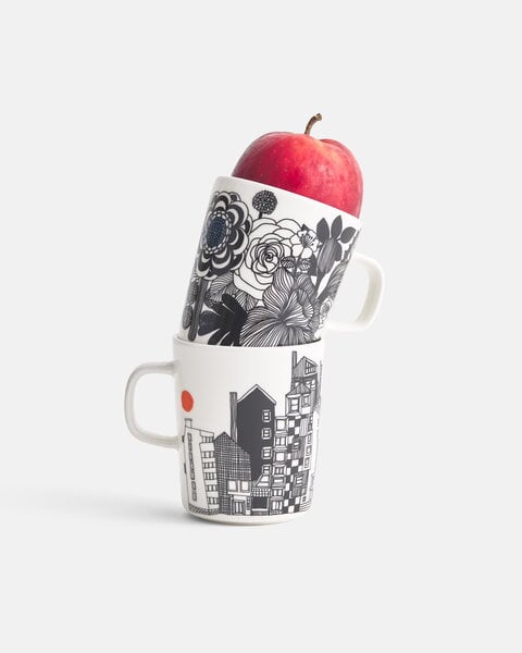 Cups & mugs, Oiva - Siirtolapuutarha mug 2,5 dl, Black & white