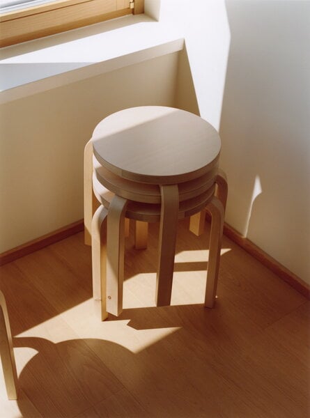 Stools, Aalto stool 60, wild birch, Natural