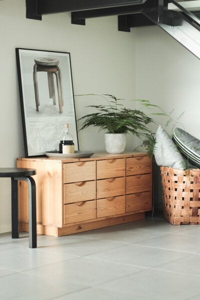 Sideboards & dressers, Classic drawer, 6 drawers, clear lacquered pine, Natural