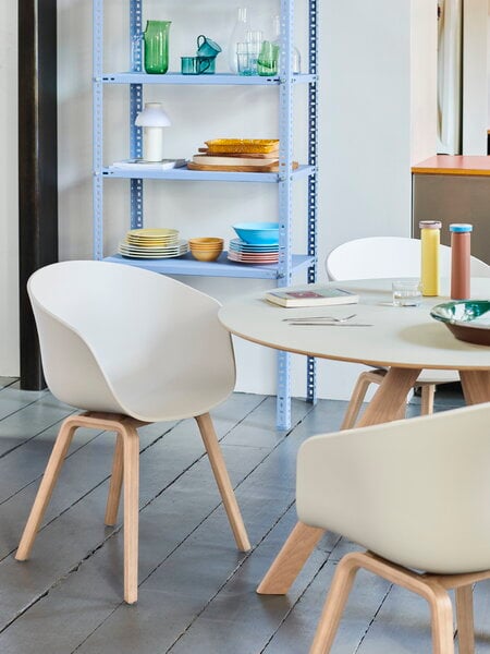 Tavoli da pranzo, Tavolo CPH20 2.0, 120 cm, rovere laccato - laminato bianco, Bianco