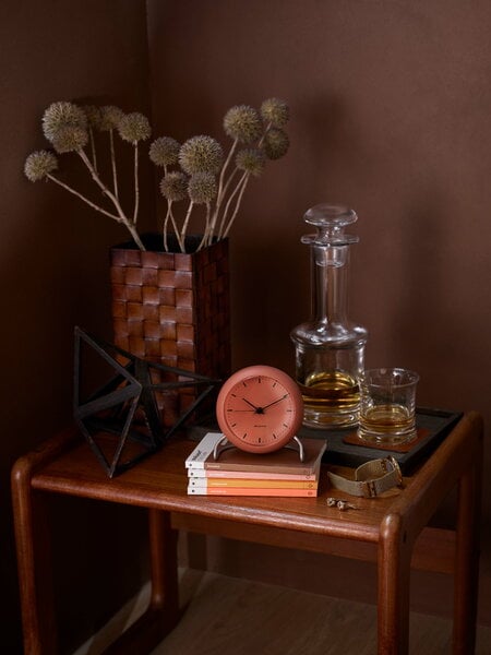 Table clocks, AJ City Hall table clock with alarm, pale orange, Orange