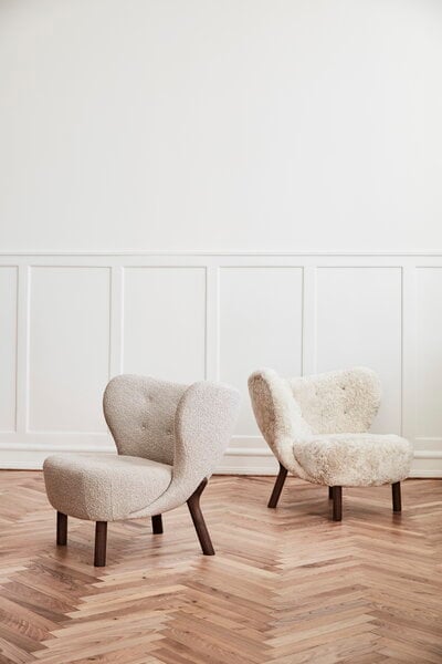 Armchairs & lounge chairs, Little Petra lounge chair, Karakorum 003 - walnut, Beige