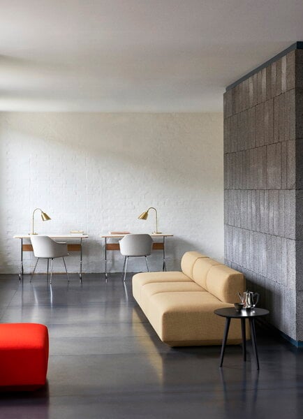 Tavoli da ufficio, Scrivania Pavilion AV16, linoleum grigio chiaro - rovere - cromo, Naturale