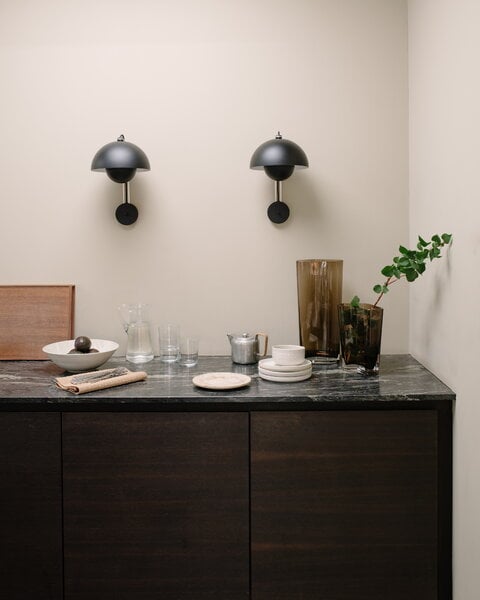 Wall lamps, Flowerpot VP8 wall lamp, matt black, Black