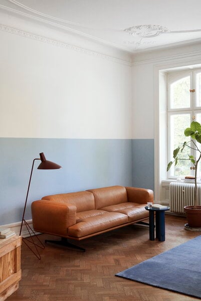 Sohvat, Inland AV23 3-istuttava sohva, musta - konjakki Noble nahka, Ruskea
