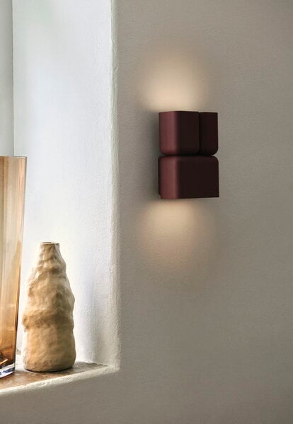 Wall lamps, Tabata LN10 wall lamp, dark burgundy, Red