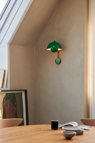 Lampade da parete, Lampada da parete Flowerpot VP8, verde segnale, Verde