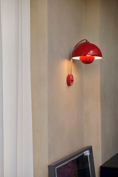 Lampade da parete, Lampada da parete Flowerpot VP8, rosso vermiglio, Rosso