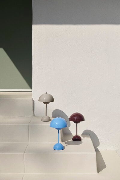 Belysning, Flowerpot VP9 bärbar bordslampa, grey beige, Grå