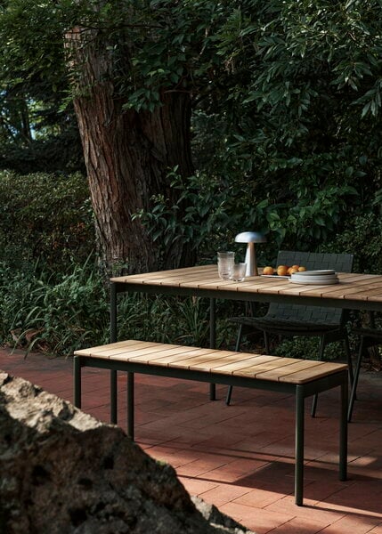 Patio tables, Ville AV26 table, 220 x 90 cm, teak - warm black, Black