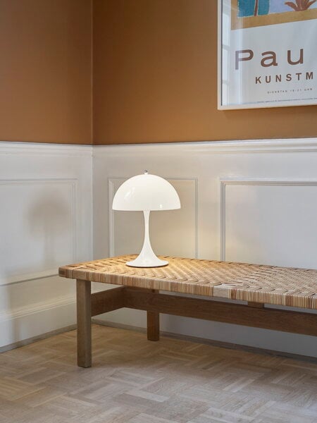 Luminaires, Lampe de table Panthella 250 Portable, acrylique blanc opale, Blanc