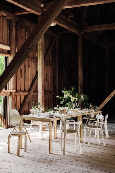 Dining tables, Aalto table 82A, birch - black linoleum, Black