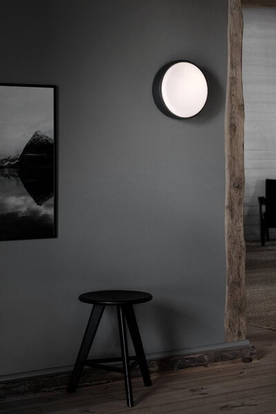 Flush ceiling lights, Over Me wall/ceiling lamp, 30 cm, black matt, Black