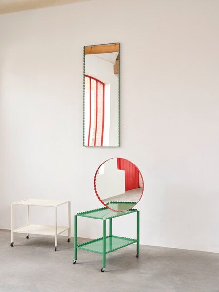 Wall mirrors, Arcs Mirror round, red, Red
