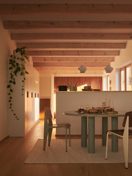 Ruokapöydän tuolit, Standard tuoli, Prouvé Gris Vermeer - tammi, Luonnonvärinen