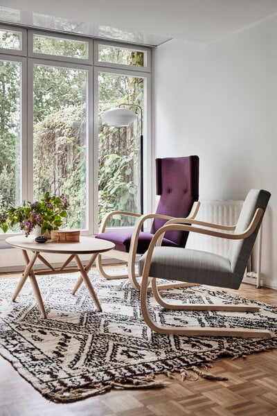 Armchairs & lounge chairs, Aalto armchair 402, birch - white Hallingdal 100, White