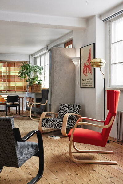 Armchairs & lounge chairs, Aalto armchair 402, birch - black Hallingdal 190, Black