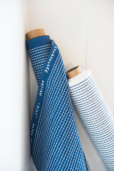 Artek fabrics, Rivi cotton fabric, 150 x 300 cm, blue - white, Blue