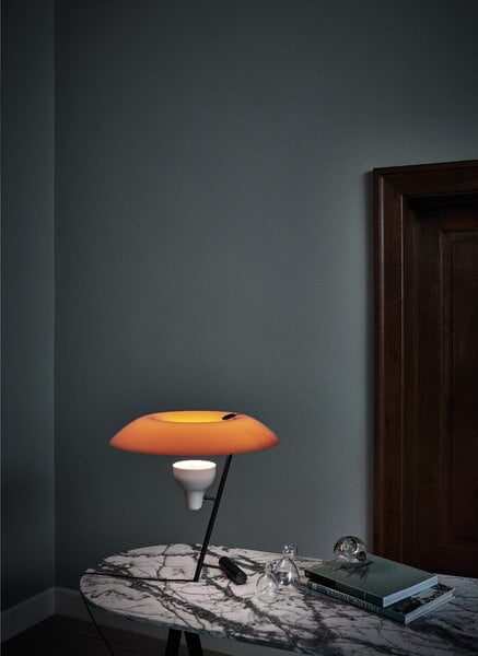 Table lamps, Model 548 table lamp, dark burnished brass - orange, Black
