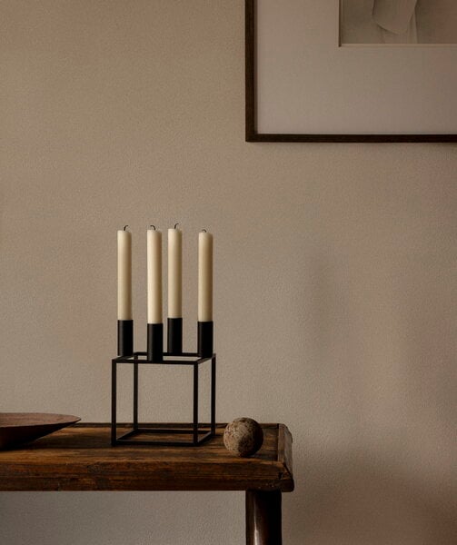 Candleholders, Kubus 4 candleholder, black, Black