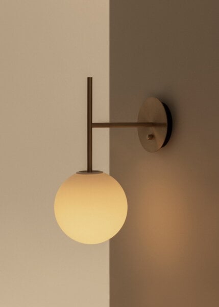 Wall lamps, TR Bulb suspended wall lamp, brushed brass - matte opal, Gold