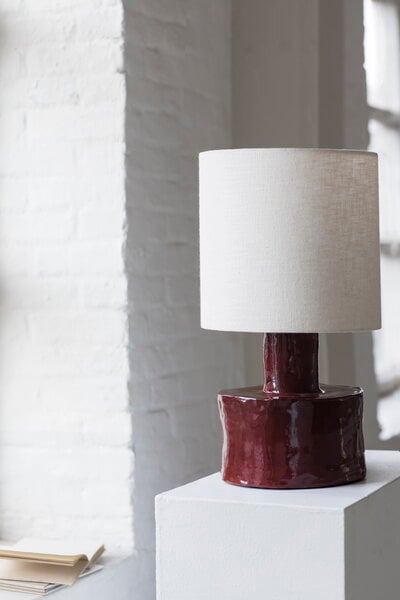 Lampade da tavolo, Lampada da tavolo Catherine, rosso - beige, Beige