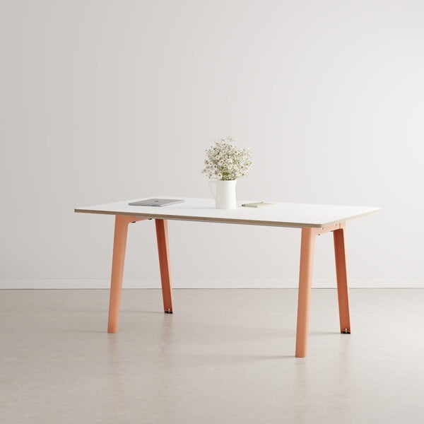 Dining tables, New Modern table 160 x 95 cm, white laminate - ash pink, Pink