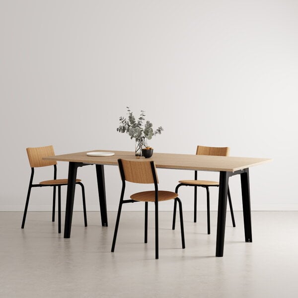 Dining tables, New Modern table 190 x 95 cm, oak - graphite black, Black