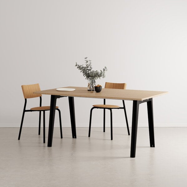 Ruokapöydät, New Modern pöytä 160 x 95 cm, tammi - grafiitinmusta, Musta