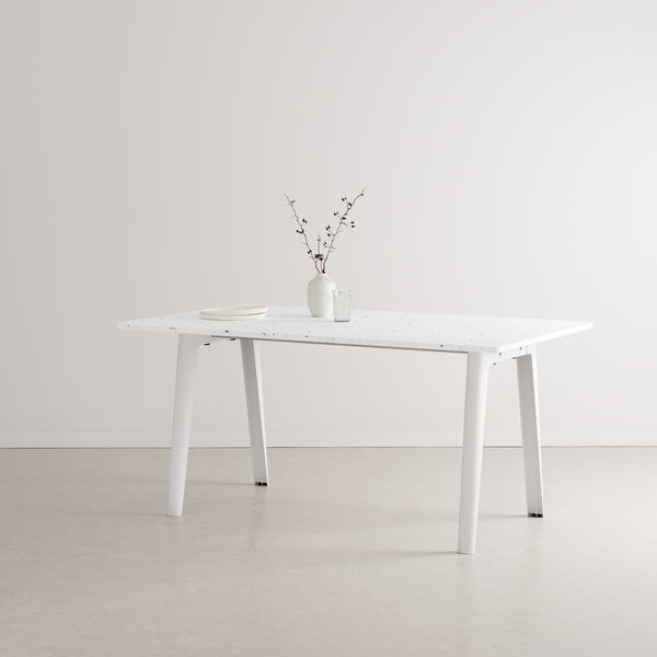 Tavoli da pranzo, Tavolo New Modern 160 x 95 cm, plastica riciclata - bianco, Bianco