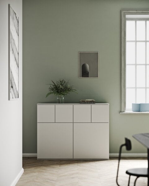 Sideboards und Kommoden, Fuuga Schrank, 128 cm, große und kleine Türen, Weiß, Weiß