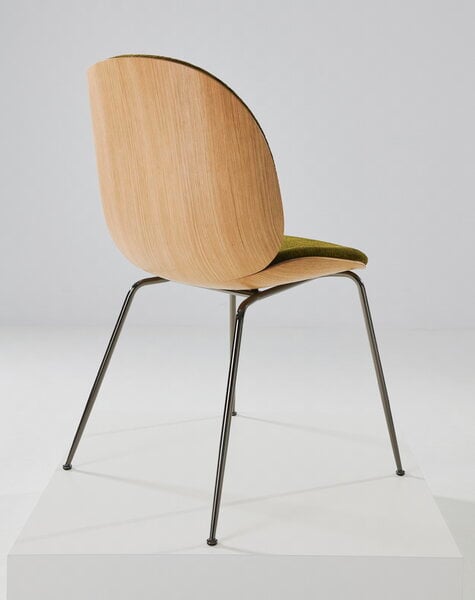 Dining chairs, Beetle chair, black chrome - oak - Mumble 40, Green