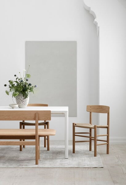 Ruokapöydän tuolit, J39 Mogensen tuoli, saippuoitu tammi - paperinaru, Luonnonvärinen