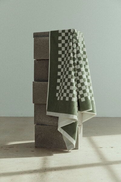 Bath towels, Beach towel Roman, 90 x 170 cm, sage - chalk, Green