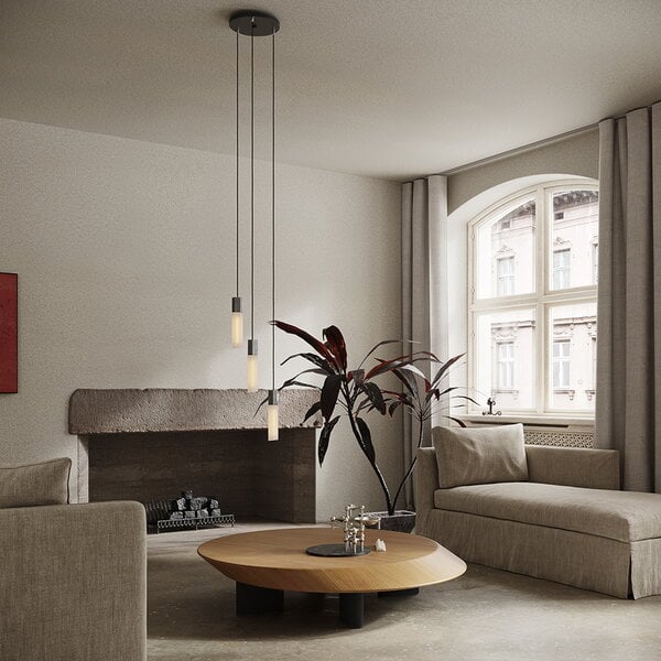 Pendant lamps, Basalt Triple pendant, stainless steel, Silver