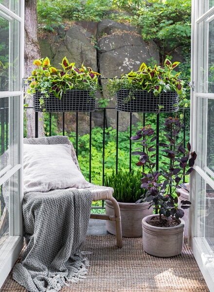 Pflanzgefäße und Blumentöpfe für draußen, Balcony Pflanzkorb, feuerverzinkter Stahl, Silber