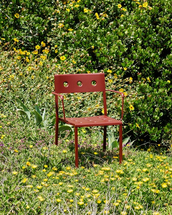 Terassituolit, Balcony käsinojallinen tuoli, iron red, Punainen