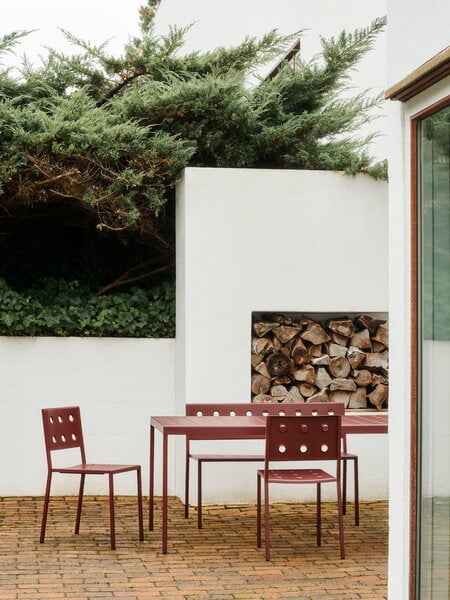 Trädgårdsbord, Balkongbord, 190 x 87 cm, järnröd, Röd
