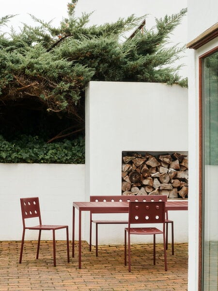 Patio tables, Balcony table, 190 x 87 cm, iron red, Red