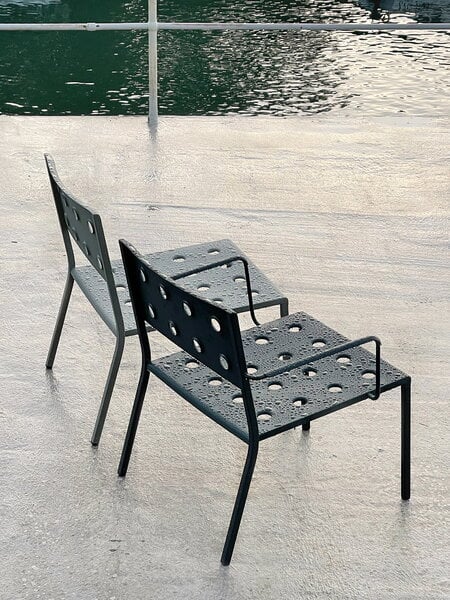 Outdoor lounge chairs, Balcony lounge chair, anthracite, Black