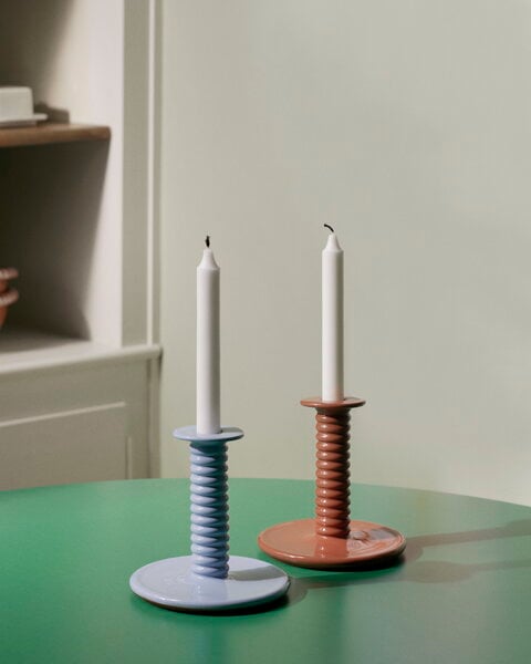 Candleholders, Barro candleholder, light blue, Light blue