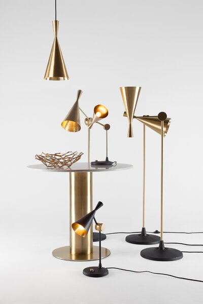 Pendant lamps, Beat Tall LED pendant, brushed brass, Gold