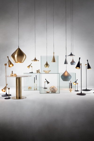 Pendant lamps, Beat Fat LED pendant, brushed brass, Gold