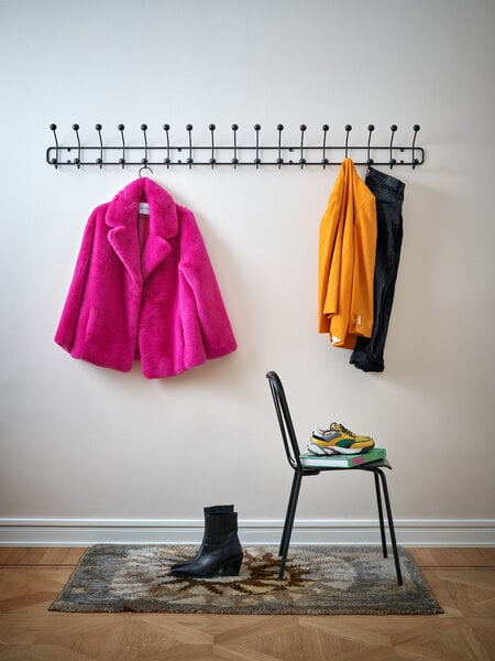 Wall coat racks, Bill horizontal coat rack, XL, black, Black