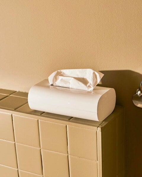 Bathroom accessories, Birillo tissue box, 8 cm, white, White