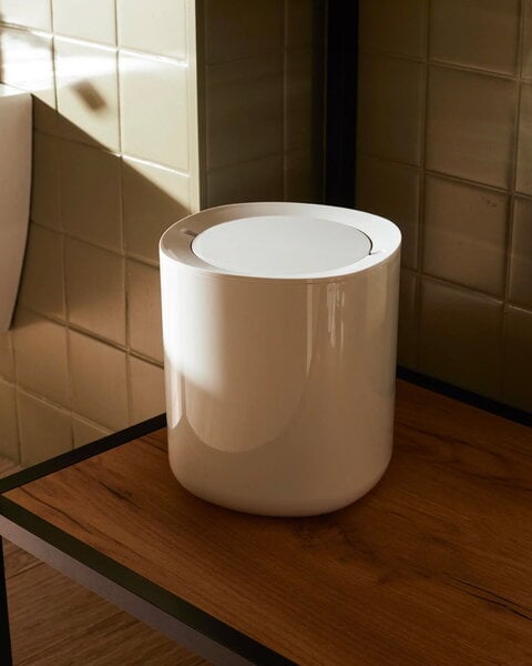 Bathroom accessories, Birillo bathroom waste bin, white, White