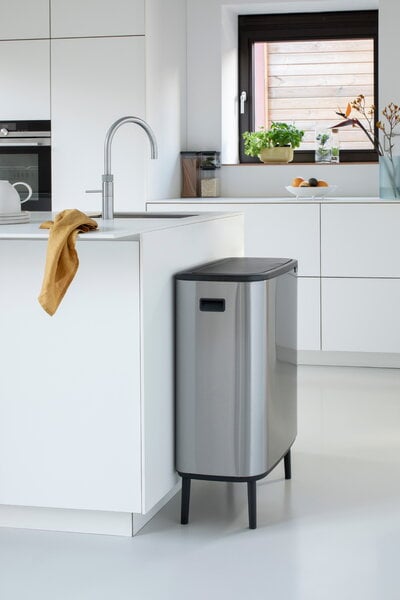 Papperskorgar, Bo Touch Bin Hi, papperskorg, 2 x 30 l, matt stål, Silver